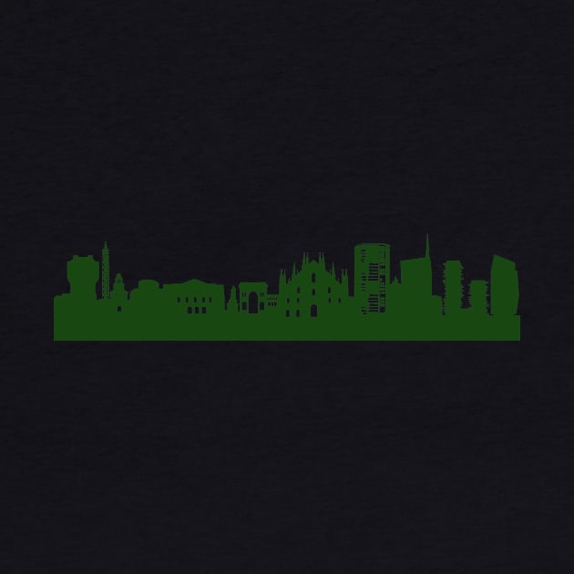 MILAN skyline in forest green by 44spaces